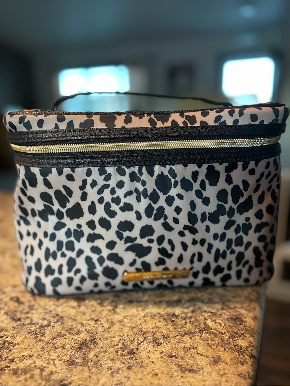 Tartan + Twin Leopard Leopard Travel Makeup Case